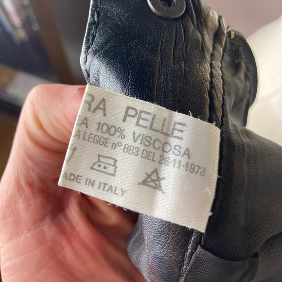 Black Leather Midi Skirt - Made in Italy - 27”W - Picture 13 of 14